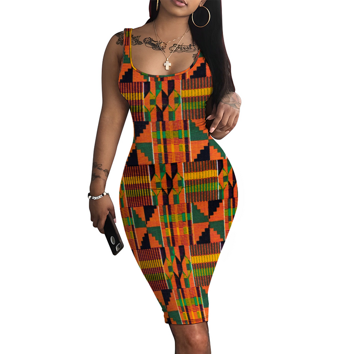 new kente tank dress