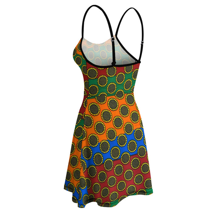 Sunflower African Print Women's Spaghetti Dress S-2XL