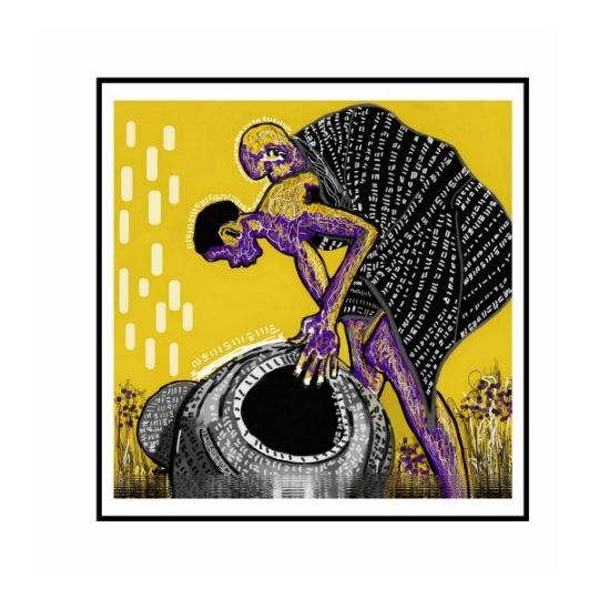 Motherhood Authentic African Digital Art Print on Canvas