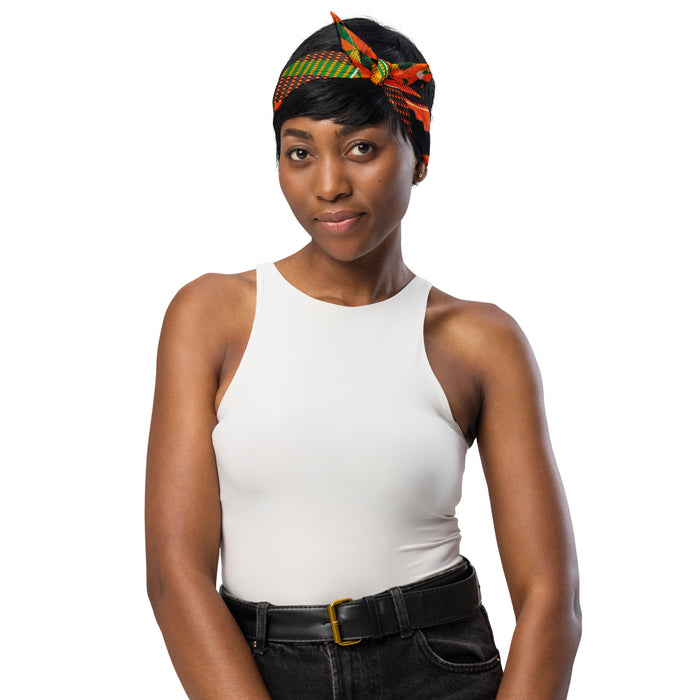 Classic Orange Kente Bandana Scarf