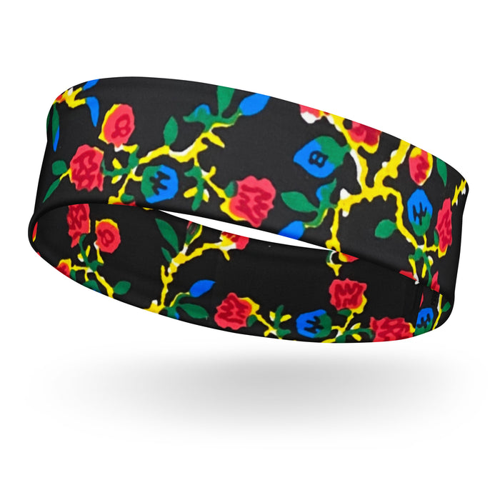 Black Floral African Print Headband