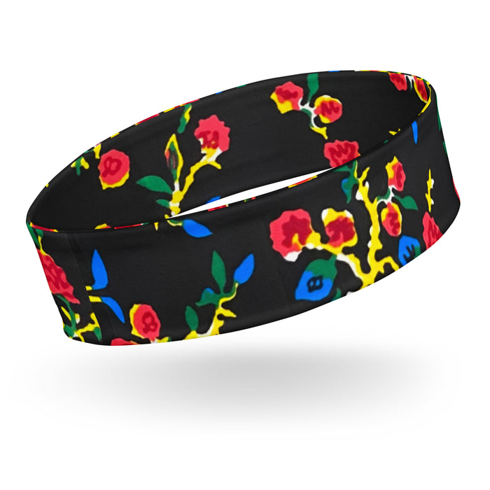 Black Floral African Print Headband