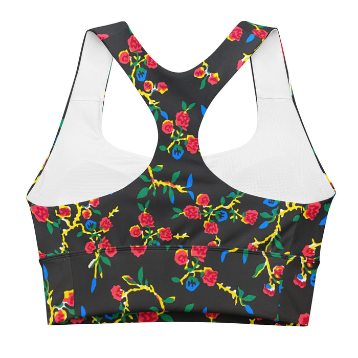 Black Floral African Print Sports Bra XS-3XL