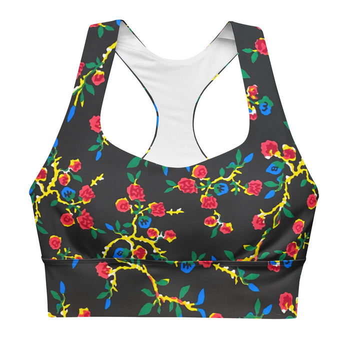 Black Floral African Print Sports Bra XS-3XL