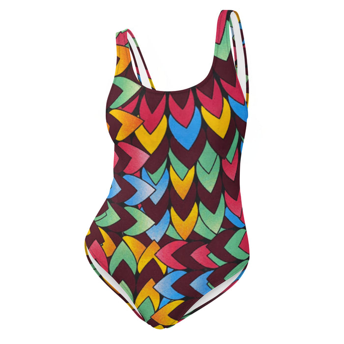 Chevron African Print One-Piece Swimsuit XS-3XL