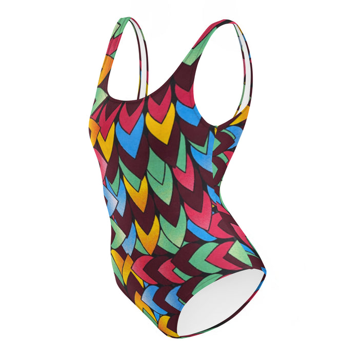 Chevron African Print One-Piece Swimsuit XS-3XL