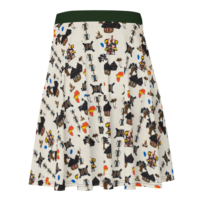 Village Life African Print Skater Skirt