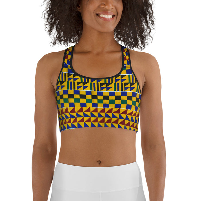 Yellow KenteSpark Sports bra