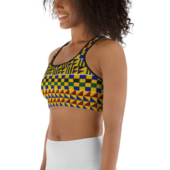 Yellow KenteSpark Sports bra