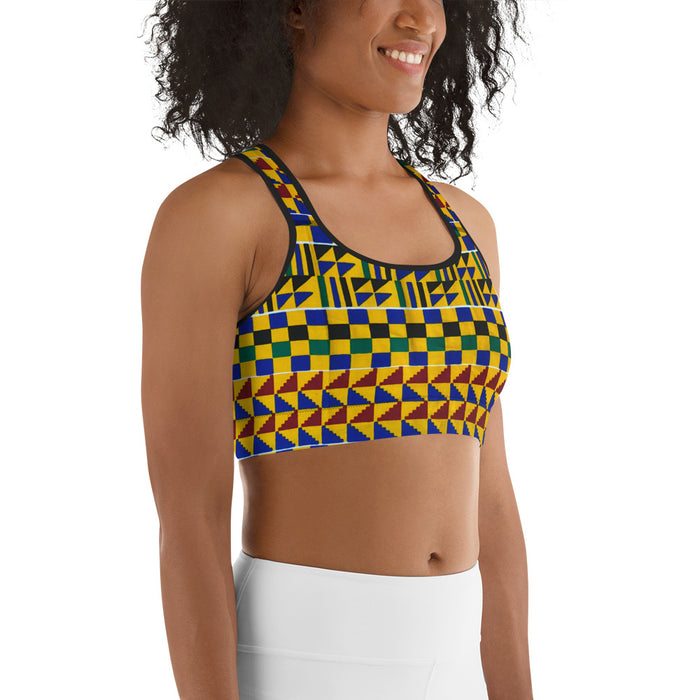 Yellow KenteSpark Sports bra