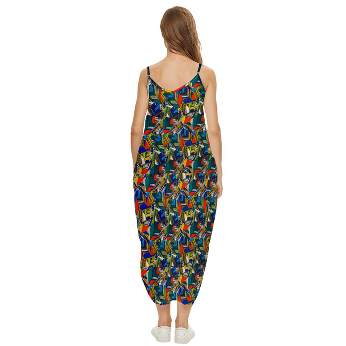 InkStone African Print Women's Tank Full Length Dress S-6XL