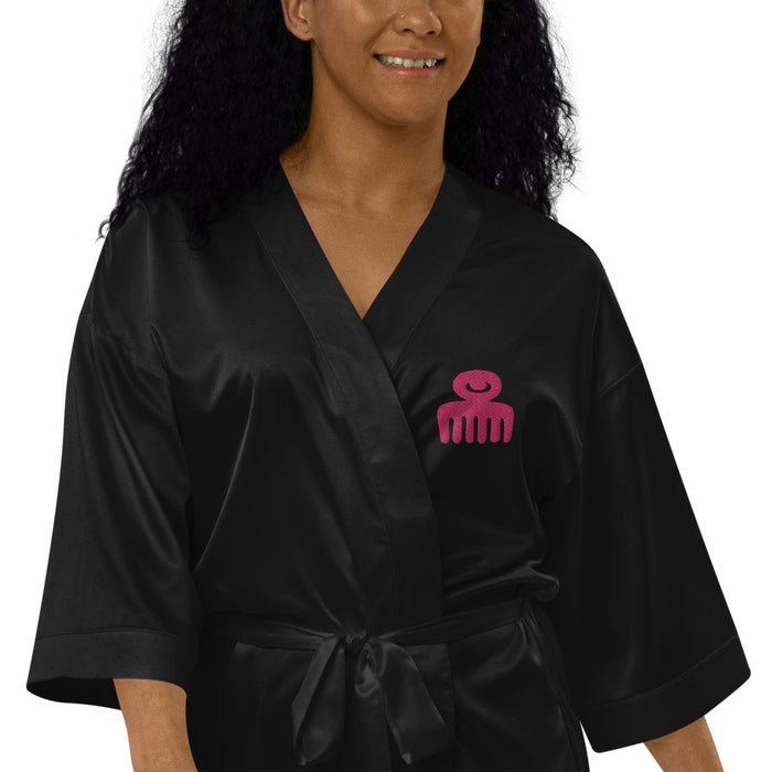 African beauty Satin Bathrobe