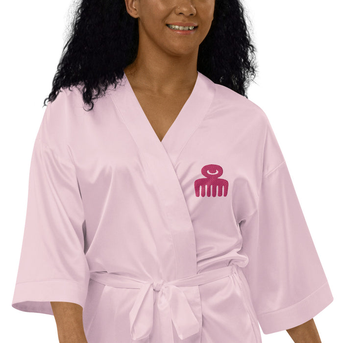 African beauty Satin Bathrobe